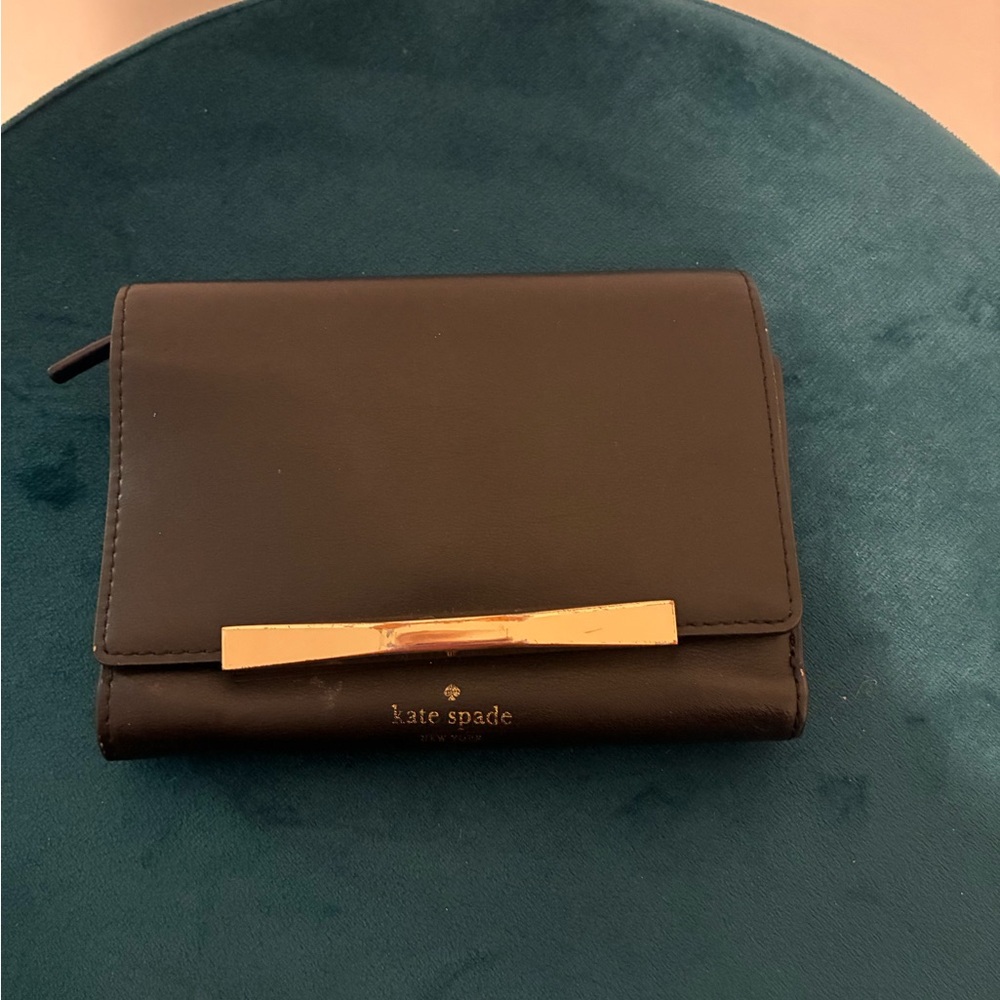 Kate Spade Black Clutch with Gold Detail